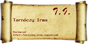 Tarnóczy Irma névjegykártya