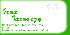 irma tarnoczy business card